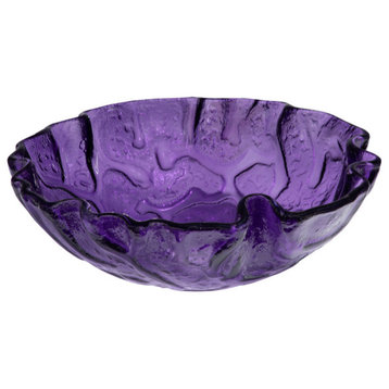 Eden Bath EB_GS20 Purple Free form Wave Glass Vessel Sink
