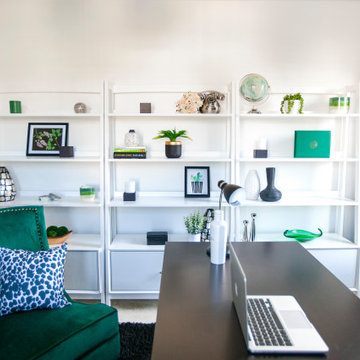 Transitional Glam Home Office