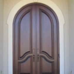 Mahogany Arched Impact Doors - Front Doors