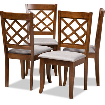 Brigitte Dining Chair (Set of 4) - Gray, Walnut