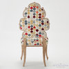 Midcentury Colorful Cushioned Dining Chair, Retro Wiggle Side Velvet