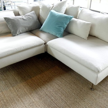 Living Room and Porch Floors Transformed with Custom Seagrass Rugs