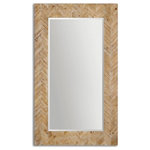 Uttermost - Uttermost 07068 Demetria - 55" Oversized Wooden Mirror - This Stately Mirror Features A Chevron Patterned, Solid Wood Frame Finished With A Light Gray Glaze. Mirror Has A Generous 1 1/4" Bevel. May Be Hung Horizontal Or Vertical.   John Kowalski 60 x 30 x 0.88  Mounting Direction: Horizontal/VerticalDemetria 55" Oversized Wooden Mirror Light Gray Glaze *UL Approved: YES *Energy Star Qualified: n/a  *ADA Certified: n/a  *Number of Lights:   *Bulb Included:No *Bulb Type:No *Finish Type:Light Gray Glaze