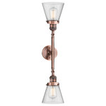 Innovations Lighting - Vertical 2-Light Vanity Light, Antique Copper, Glass: Seedy - One of our largest and original collections, the Franklin Restoration is made up of a vast selection of heavy metal finishes and a large array of metal and glass shades that bring a touch of industrial into your home.