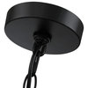 20" 4-Light Rattan Drum Chandelier Light With Black Canopy