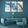Abstract Regalite Triptych Floating Canvas with Gold Frame, 48x30"