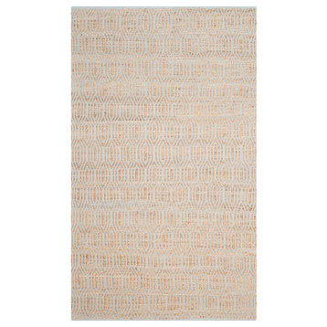 Safavieh Cape Cod Collection CAP822 Rug, Silver/Natural, 5'x8'
