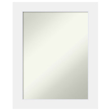 Corvino White Non-Beveled Wood Wall Mirror - 23 x 29 in.