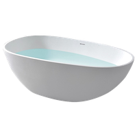 Homary Oval Freestanding Bathtub Stone Resin in Matte White