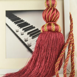 6 Colors QYM30 Polyester and Acrylic Curtain Tassel Tie Backs in Red Color - Window Treatment Accessories