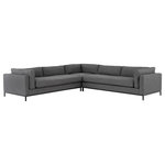 Four Hands - Grammercy 3-PieceSectional-Bennett Charcoa - Flexible style with luxurious comfort. Clean, simple lines and a black iron base keep everything casual and chic.