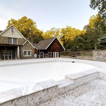 Silver Travertine Pool Coping, Tile and Spa Remodel