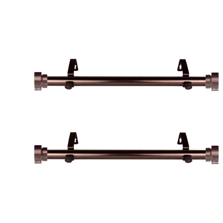 1" dia. Side Curtain Rod 12-20" Long, Set of 2, Bronze