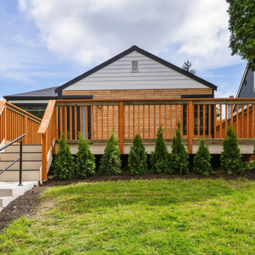 New Cedar Deck and Railing on a Remodeled Seattle Bungalow – Whole-Home Remodel