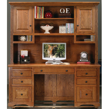 Oak Ridge Double-Pedestal Desk, Medium Light Oak