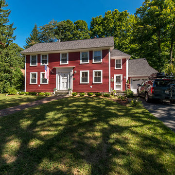 Everlast Composite Siding Installation in Hopkinton, MA: 7" Cabernet Red