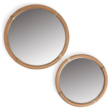 Two's Company Roped Wall Mirrors, Set of 2