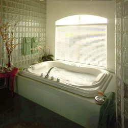 Window Treatments for Bathrooms: 2" Faux Wood Blinds - Venetian Blinds
