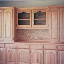 Solid Oak Arched Raised Panel Hutch - China Cabinets And Hutches
