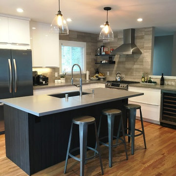 Contemporary high-gloss IKEA kitchen