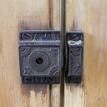Antique Rustic Pine Wood 2 Part Cupboard