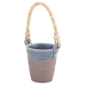 Novica Handmade Picnic Mood In Blue Celadon Ceramic Cup