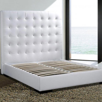 New York NYC White Modern Platform Bed Delano - $1,050.00