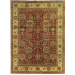 Exquisite Rugs - Fine Serapi Hand-Knotted Wool Rust/Light Gold Area Rug, 9'x12' - Classic, timeless, elegant! This tradtional collection features a high knot density allowing for intricate designs in a fusion of traditional colors. Each rug is fit for any style of home decor today.