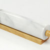 18" Marble Rolling Pin With Wood Cradle