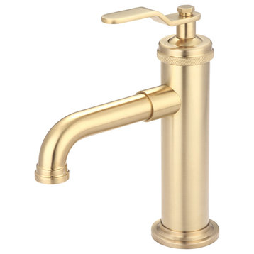 Water Creation Modern Streamlined Cylindrical Single Faucet F7-0001, Gold