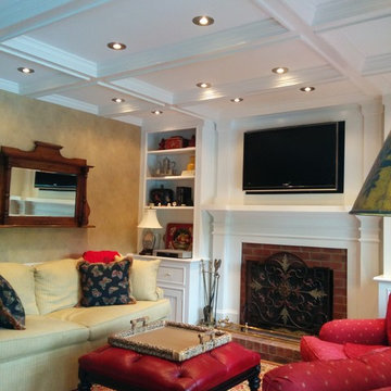Coffered Ceiling and Fireplace Surround