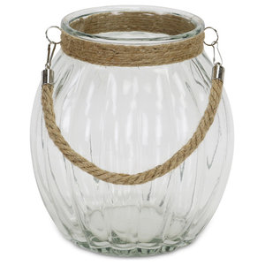Playa Rope Glass Jar Farmhouse Decorative Jars And Urns By Cheungs Houzz