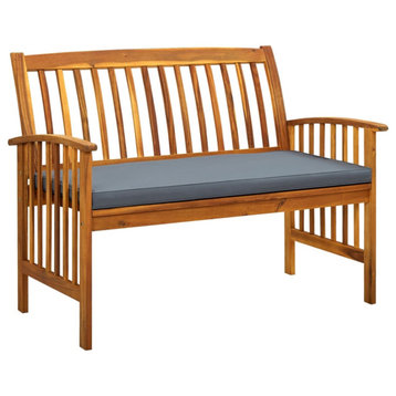 Vidaxl Garden Bench With Cushion 46.9" Solid Acacia Wood