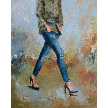 "Figurative, Olive Girl" Canvas Wall Art by Donna J. West, 24"x30"