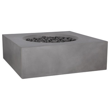 PyroMania Tao Concrete Fire Table, 41"x41", Slate, Propane