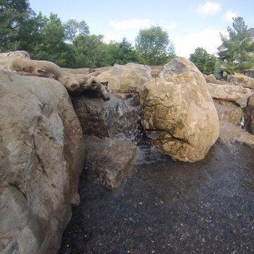 Natural Stone Waterfall in Swimming Pool