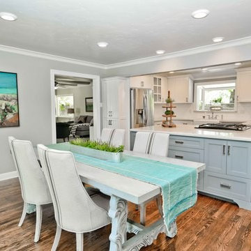 Turquoise dining area