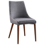 OSP Home Furnishings - Palmer Mid-Century Modern Fabric Dining Accent Chair, Dove Fabric, Set of 2 - The perfect blending of form and function, our modern dining chair pairs perfectly with a beautiful minimalistic aesthetic, as well as a casual contemporary decor. Situate around a dining table, making an inviting statement for guests, or set the scene for the perfect home office, giving your desk style and appeal with its low-profile silhouette fitting with any desk. Our contoured back and slim padded seat will offer hours of comfort and loads of style. The Palmer accent chair will move into position as extra living room seating as well as the perfect finishing touch to any guest room. Simple screw-in legs for easy assembly.