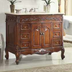42 inch Traditional Style Antique Bathroom Vanity - Bathroom Vanities And Sink Consoles