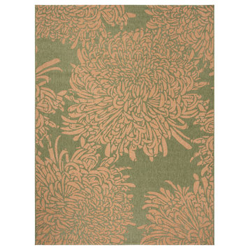 Safavieh Martha Stewart Chrysanthemum Rug, Green and Beige, 6'7"x9'6"