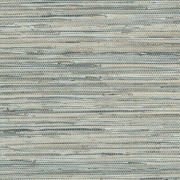 Imitation Grasscloth Wallpaper, Blue, 1-5 Bolts