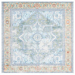 Safavieh - Safavieh Aria ARA580Y Rug, Green/Blue, 6'7" X 6'7" Square - The Aria Rug Collection resonates classic-contemporary pizzazz. With timeless motifs draped in fashionable color and a subtle distressed patina, Aria exquisitely presents trend-setting transitional style. These sublime area rugs are made using supple synthetic yarns for long lasting color and beauty.