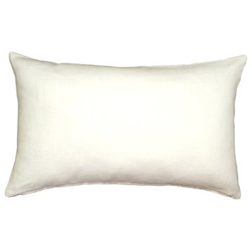 Pillow Decor - Tuscany Linen White 12 x 20 Throw Pillow