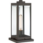 Quoizel - Quoizel WVR9106WT Westover 1 Light Outdoor Lantern - Western Bronze - The clean lines make the Westover a modern industrialist's dream. Long rectangular framework with clear beveled glass panels provide an unobstructed view of the fixture's sleek interior. The mix of finishes further enhances the versatility of this refined collection.