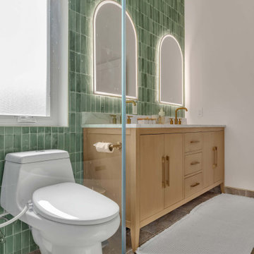 Primary Suite House Addition – Modern Double Vanity & Spa Bath
