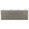 ACME Salena Patio Sectional and 2 Ottomans, Beige Fabric and Gray Wicker