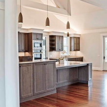 Anitque grey cabinets with light floors