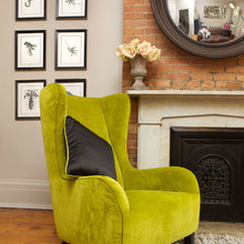 Brick fireplace