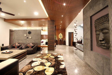 Design ideas for a contemporary entryway in Hyderabad.