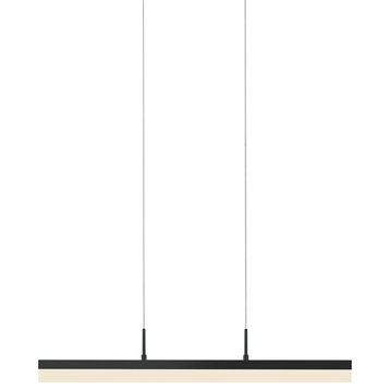 Stiletto LED Pendant With Frosted Acrylic Shade, Satin Black, 24"